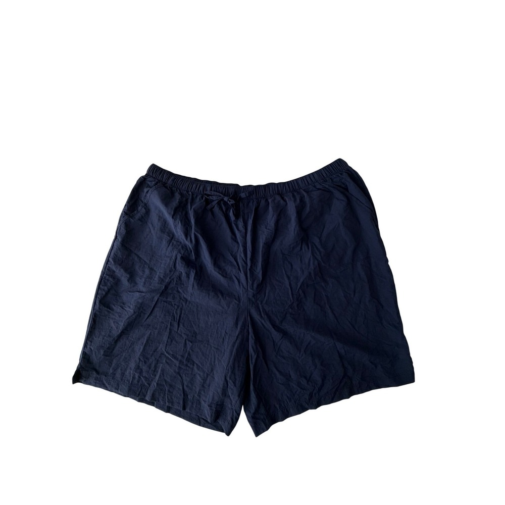 Navy Blue Swim Shorts with Liner and Pockets Drawstring Waist Plus Size